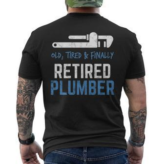 Retired Plumber Retirement Gif Men's T-shirt Back Print | Mazezy