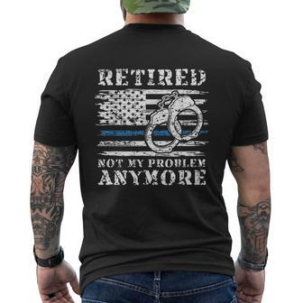 Retired Police Officer Retirement Police Mens Back Print T-shirt - Thegiftio UK