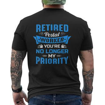 Retired Post Office Postal Worker Retirement Postman Mens Back Print T-shirt - Thegiftio UK