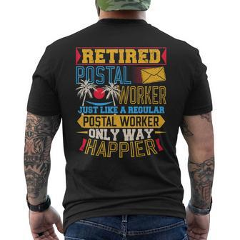 Retired Postal Worker Mailman Retirement V4 Mens Back Print T-shirt - Thegiftio UK
