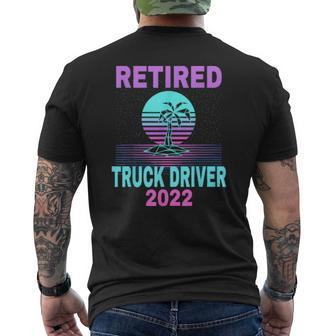 Retired Truck Driver 2022 Beach Retirement Mens Back Print T-shirt | Mazezy