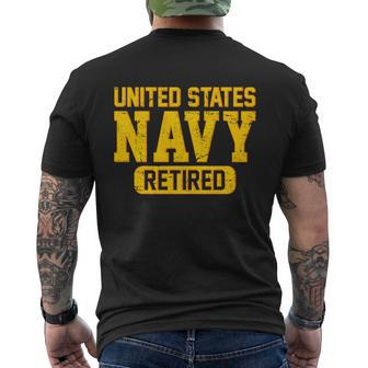 Retired United States Navy Mens Back Print T-shirt - Thegiftio UK