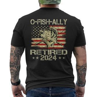 Retirement 2024 Fisherman O-Fish-Ally Retired 2024 Men's T-shirt Back Print - Monsterry