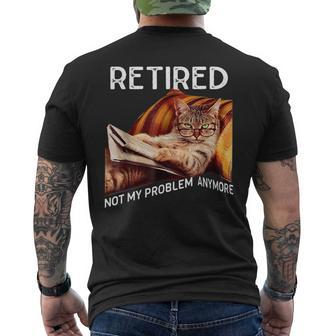 Retirement 2024 Retired 2024 Not My Problem Anymore Cute Cat Men's T-shirt Back Print - Seseable