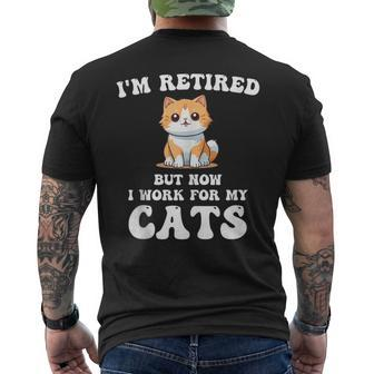 Retirement For Cat Lovers Happy Retired Pet Cats Lover Men's T-shirt Back Print - Monsterry UK