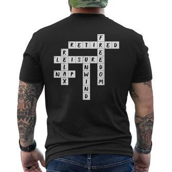 Retirement Crossword Puzzle Men's T-shirt Back Print - Monsterry