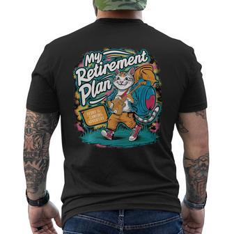 My Retirement Plan Musician Cat Camping For Retirees Men's T-shirt Back Print - Monsterry