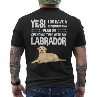 Retirement Plan Labrador Yellow Lab Labrador Men's T-shirt Back Print - Monsterry AU