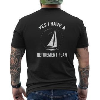 Retirement Plan Sailing Sail Mens Back Print T-shirt - Thegiftio UK