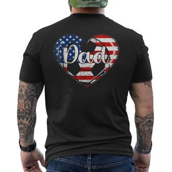 Retro 4Th Of July Patriotic Soccer Dad Usa Flag Heart Men's T-shirt Back Print - Monsterry DE