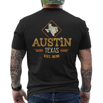 Retro Austin Texas Austin Texas Souvenir Austin Texas Men's T-shirt Back Print - Monsterry AU