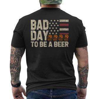 Retro Bad Day To Be A Beer Usa Flag Beer 4Th Of July Men's T-shirt Back Print - Monsterry DE