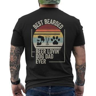 Retro Best Bearded Beer Lovin Dog Dad Ever Pet Lover Owner Men's T-shirt Back Print - Monsterry