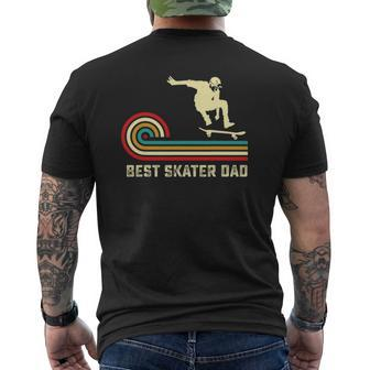 Retro Best Skater Dad Skateboarding Father Skateboarder Mens Back Print T-shirt | Mazezy AU