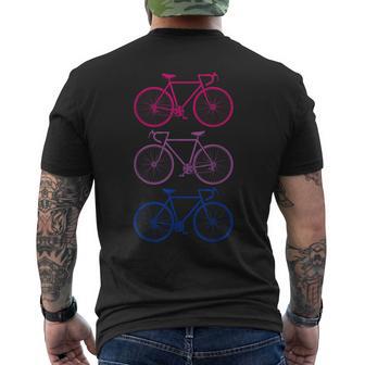 Retro Bicycles Bi Bisexual Flag Biker Bisexuality Lgbt Pride Men's T-shirt Back Print - Monsterry CA