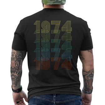 Retro Birthday Man Dad Uncle Vintage Classico Year 1974 Men's T-shirt Back Print - Monsterry