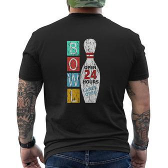Retro Bowling Sign Cool Bowling Team Mens Back Print T-shirt - Thegiftio UK