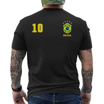 Retro Brazil Soccer Brazilian Futebol Jersey Brasil No 10 Men's T-shirt Back Print - Thegiftio UK