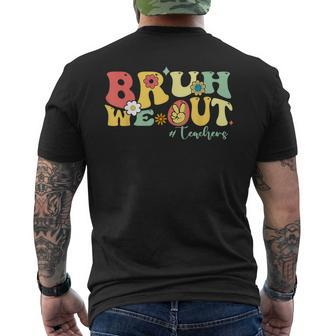Retro Bruh We Out Teachers Students Summer Break Men's T-shirt Back Print | Mazezy DE