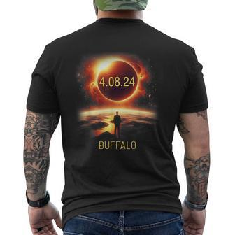 Retro Buffalo New York Ny Total Eclipse Solar 2024 April 8Th Men's T-shirt Back Print | Mazezy