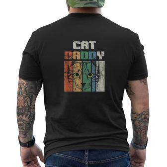Retro Cat Dad Daddy Cool Kitten Lover Vintage Pet Pets Mens Back Print T-shirt - Thegiftio UK