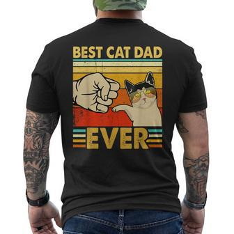 Retro Cat Daddy Kitten Lover Best Cat Dad Ever Father's Day Men's T-shirt Back Print - Monsterry CA