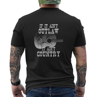 Retro Country Distressed Outlaw Music Guitar Mens Back Print T-shirt - Thegiftio UK
