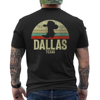 Retro Dallas Texas Cowboy Hat On Cowboy Boot Vintage Men's T-shirt Back Print - Monsterry AU