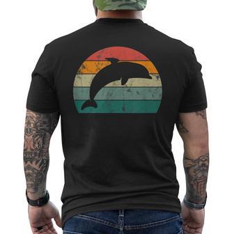 Retro Delfin Mehrfarbig Mit Delfin T-Shirt mit Rückendruck - Geschenkecke