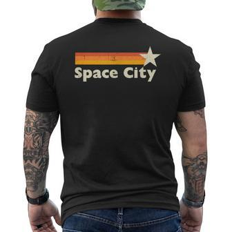 Retro Distressed Houston Baseball Space City Men's T-shirt Back Print | Mazezy