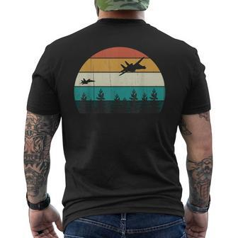 Retro Dog Fight Aircraft Pilot Vintage Sunset Military Jets Men's T-shirt Back Print - Monsterry UK
