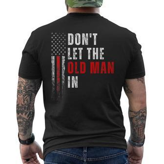 Retro Don't Let The Old Man In Vintage American Flag Men's T-shirt Back Print - Monsterry