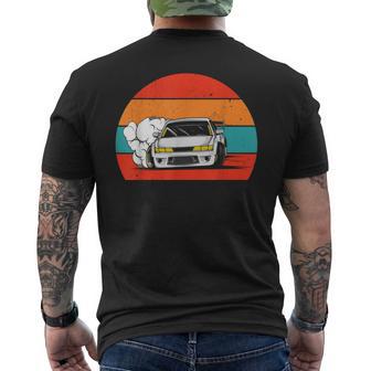 Retro Drifting Racecar Drift Car Men's T-shirt Back Print - Monsterry DE