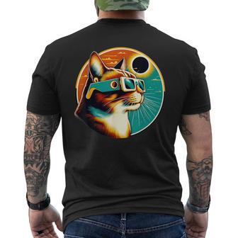 Retro Eclipse Cat With Eclipse Glasses Cat Lover Men's T-shirt Back Print - Seseable