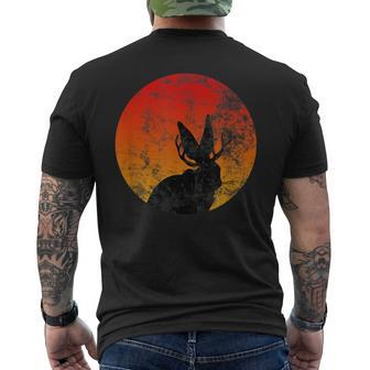 Retro Eighties Jackalope Vintage Cryptid Rabbit Men's T-shirt Back Print - Monsterry UK