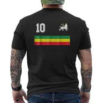 Retro Ethiopia Football Jersey Rastafari Soccer Mens Back Print T-shirt - Thegiftio