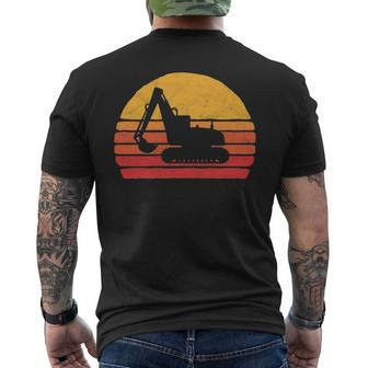 Retro Excavator Vintage Construction Men's T-shirt Back Print | Mazezy