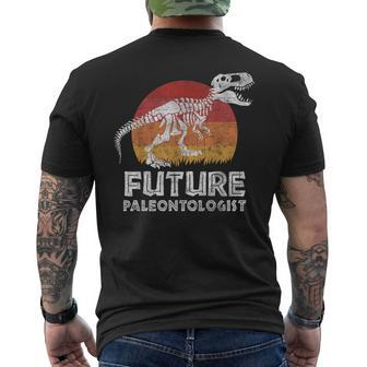 Retro Future Paleontologist T-Rex Dinosaur Fossil Boys Girls Men's T-shirt Back Print - Seseable