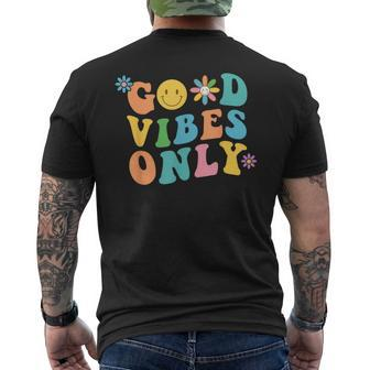 Retro Good Vibes Only Inspirational Positive Inspired Men's T-shirt Back Print - Monsterry AU
