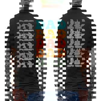Retro Groovy Best Dad Ever Happy Father's Day Daddy 2024 Men's T-shirt Back Print - Thegiftio UK