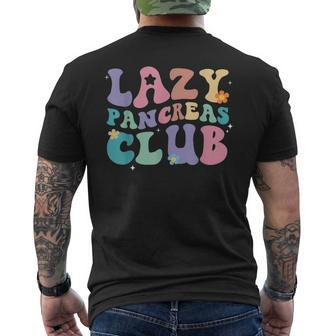 Retro Groovy Lazy Pancreas Club Type 1 Diabetes Awareness Mens Back Print T-shirt - Seseable