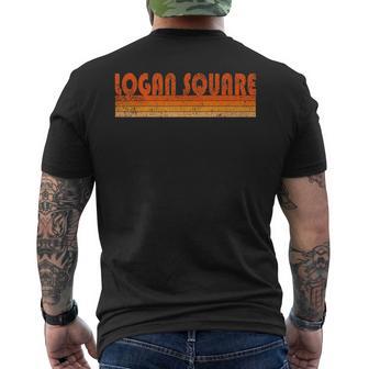 Retro Grunge Logan Square Chicago Men's T-shirt Back Print - Monsterry DE