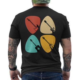 Retro Guitarist Vintage Musician Men's T-shirt Back Print - Monsterry