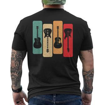 Retro Guitars Guitarist Acoustic Electric Guitar Rock Music Mens Back Print T-shirt - Thegiftio UK