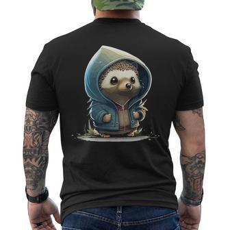 Retro Hedgehog Men's T-shirt Back Print - Monsterry UK