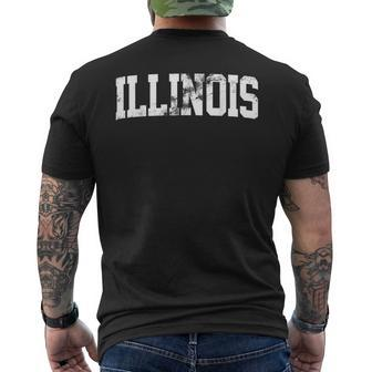 Retro Illinois Vintage Illinois Orange Classic Throwback Men's T-shirt Back Print - Monsterry UK