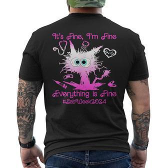Retro Lab Week 2024 Im Fine Everything Is Fine Pink Men's T-shirt Back Print | Mazezy