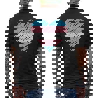 Retro Lgbtq Pride The Transgender Flag Heart Men's T-shirt Back Print - Thegiftio UK