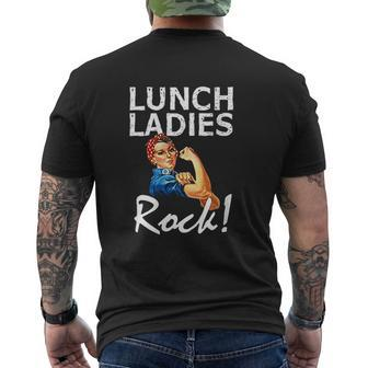 Retro Lunch Ladies Rock Lunch Lady Quad Back To School Mens Back Print T-shirt - Thegiftio UK