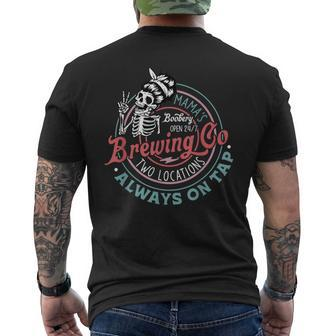 Retro Mama's Boobery Brewing Co Breastfeeding Skeleton Men's T-shirt Back Print - Seseable